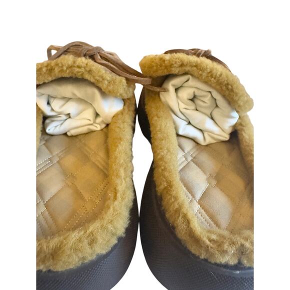 Burberry *NEW*  Stony Suede & Shearling Wood Mules